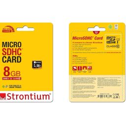 Strontium MicroSD Class 10-8GB Memory Card (Black) image 1
