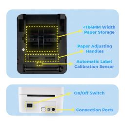 EXEO 4x6 (USB + Bluetooth) Thermal Label Printer | Shipping Labels & Barcodes | 203 DPI Resolution | 160mm/s Print Speed | Compatible with Windows, Mac | Built-in Label Storage | EX-9250 image 5