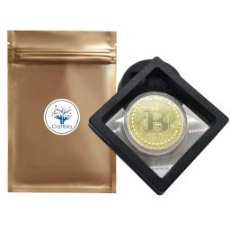 Craftbia® Bitcoin Coin with Display Item Case, Cryptocurrency Coin, in Protective Case As Well As Stand,Perfect for Home or Office Decoration| BTC Cryptocurrency (Bitcoin Gold) image 1