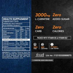 AS-IT-IS Nutrition ATOM L- Carnitine Liquid Helps Convert Fat into Energy, With Vit. B6, B12, 3000mg L-Carnitine, Sugar Free, Performance & Recovery, 30 Servings, Litchi Flavour image 4