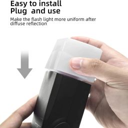 Universal Flash Bounce Diffuser Omni Reflector for On-Camera or Off-Camera Flash Gun, White Plastic Flash Cap Bouncer for Speedlight & DSLR Cameras, Softens Light for Professional Photography image 1