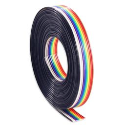 ElectroSys 10 Core Rainbow Color Flat Ribbon Wire – 2 Meter, Multicolor Flexible Cable for DIY Electronics, Arduino, Breadboard Jumper Connections image 5