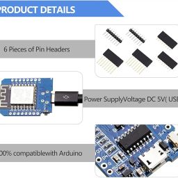 Scriptronics® D1 Mini NodeMcu WiFi Board ESP8266-12F CH340G WLAN ESP8266 Micro USB Lua Module 3.3V 500mA compatible with Arduino image 3