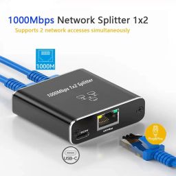 WISTAR LAN Splitter 1 to 2 1000 Mbps Ethernet Splitter 2 Port Gigabit Network Switch, LAN Switch with Type C Power Cable for Computer, Hub, Switch, Router, ADSL, Set-Top Box, Digital TV etc. image 5