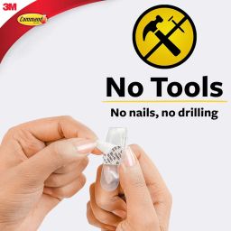 3M Command, Clear Mini Wall Hooks, Up to 225gms, Holds Strongly, Adhesive hooks for wall, Reusable, Multi-surface damage free hooks for hanging (Transparent, 6hooks, 8 strips), Plastic image 5