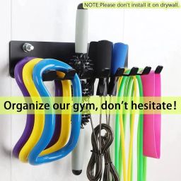 UTC Gym Rack Organizer, Resistance Band Storage Rack, Gym Hooks for Olympic Barbells, Bands, Row Handles, Bats or Tools image 2