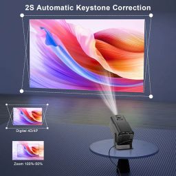 ZDSSY Hy320 Mini Portable Projector-5G Wifi 6,Bluetooth 5.0 And Android 11,Support 4K And 1080P Full Hd,12,000 Lumens,Led Projector With 4D/4P And Auto Correction,180° Rotation,Electronic Zoom image 2