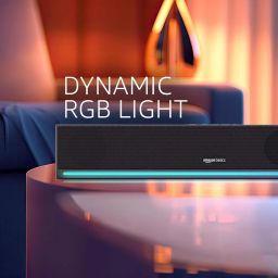 amazon basics X20G 16W Bluetooth Soundbar with 2000mAh Battery | 2X Bass | Up to 7 hrs of Playback | RGB Lights | Bluetooth 5.3, Aux & USB Connectivity (Black) image 4