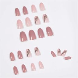24 Reusable Artificial Fake Nail Set| Brown Color| Lightweight & Long Lasting| Easy To Use| Quick Fix For Festivals & Special Occasions image 3