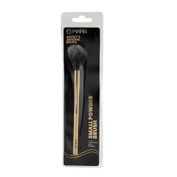 MARS Artist's Arsenal Professional Small Powder Brush | Feather Soft Bristle | Best for Hard to Reach Area | Precise Synthetic Bristles | Luxe Design Makeup Brush (Golden) image 1