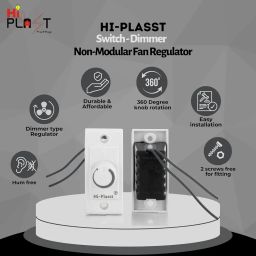Hi-PLASST (Pack of 2) Non-Modular 1M Switch Dimmer Type Electronic Fan Regulator // Old Dimmer Type Ceiling Regulators for Fan for Home & Offices (L*B = 5 * 2.4cm) image 2