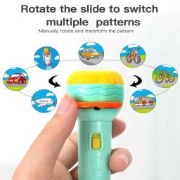 Storio 3 Slides 24 Patterns Mini Projector Torch Toy Slide Flashlight Projector Torch for Kids Sleeping Story Toys for Toddlers, Educational Learning Toys,Space,Animal &Foods image 1
