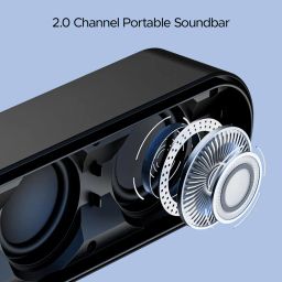 boAt Aavante Bar 490 10W Signature Sound, Dual Full-Range Drivers,7 HRS Battery, Built-in Mic,2.0 CH, TWS Feature,Multi Connect, Bluetooth Sound Bar, Soundbar Speaker (Classic Black) image 3