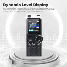 Professional 264GB WUCOTC Digital Voice Recorder - Voice Activated Recorder for Lectures Meetings - 18000 Hours Recording Device with Playback, MP3 Player, Password Protection, Variable Speed., Black image 3