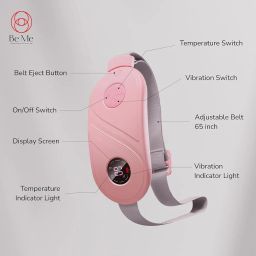 Be Me Cramp Comfort PRO: Portable & Easy to use with Rechargeable Bigger Battery | 3 Heat Modes & 3 Massage Modes for Period Pain Relief | Bigger Front LED Display with Battery & Temperature Indication | Faster Pain Relief with Wider Coverage Area | 2024 Design | 60+ inch Belt image 5