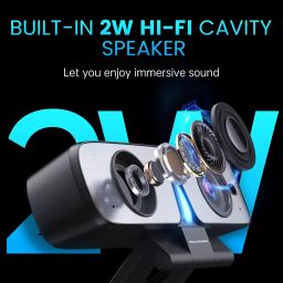 ROCWARE RC08 2K Webcam with Speaker, Webcam for PC, HD Web Cam with Noise Reduction Mic/Harman Speaker/4X Eptz/Privacy Cover/0.2S Auto-Focus/Low Illumination, Computer Camera for Zoom/Teams/Meeting image 3