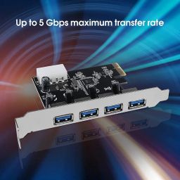 Tobo USB 3.0 Expansion 4 Ports PCIe Card USB 3.0 Express Card Desktop Compatible Windows XP/7/8/10, Superspeed 5.0Gbps Controller Card Conversion Adapter Module Board with Power Port TD-743PC-001 image 4