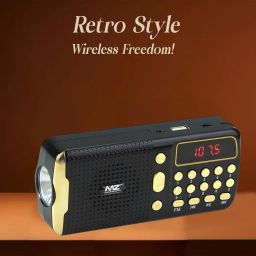 MZ M42VP (Portable Bluetooth Speaker) Dynamic Sound with Wireless FM & InBuilt Torch FM Radio (Black) image 5