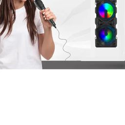 A50 40W Karaoke Bluetooth Party Speaker with Loud & Clear Stereo Sound, Vivid RGB Lights, 3 mtr Wired Mic, BT/USB/SD Card Playback, Portable Speaker & Type C Fast Charging image 1