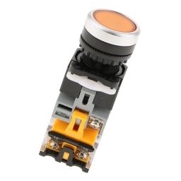 MYADDICTION LA38-11D Push Button Switch LED Momentary Mini Push Button 1NO1NC Yellow image 5