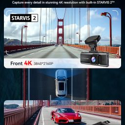 REDTIGER F7N Elite 4K HDR Dual Dash Cam Front & Rear, Sony STARVIS 2 Sensor, 5.8GHz WiFi APP, Built-in 128GB, 3.18" Touchscreen, Voice Control, GPS, 24H Parking Mode, WDR image 1