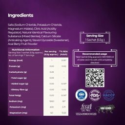 Hungr'Ade Electrolyte Mix | Zero Sugar | No Artificial Ingredients | No Preservatives | Instant Hydration, Energy, Recovery & Performance | Mixed Berries | 38.5g Sachets | Pack of 7 (1 count (Pack of 7 Sachets), Mixed Berries with Acai Berry) image 2