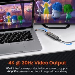 Portronics MPort View Two 6-in-1 USB Type-C Hub,100 W Type-C PD&Data, USB 3.0 SuperSpeed, USB 2.0,SD and Micro SD, 4K HDMI,Transparent Case for Laptop, PC & More(Black) image 2