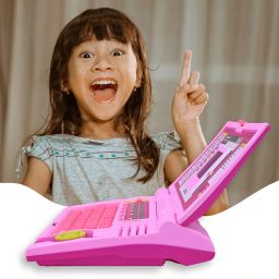 Cable World Educational Laptop Computer Toy for Kids Above 3 Years - 20 Fun Activity Learning Machine, Now Learn Letter, Words, Games, Mathematics, Music, Logic, Memory Tool,Pink image 4