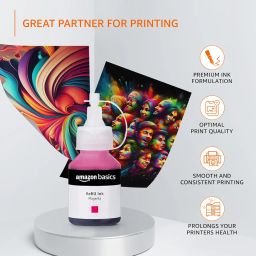 amazon basics BT5000M Ink Bottle | Compatible with Brother Printers - DCP-T220, DCP-T226, DCP-T420W, DCP-T426W, DCP-T520W, DCP-T525W | High Print Quality | Compatibility Tested | Leak-Proof (Magenta) image 2