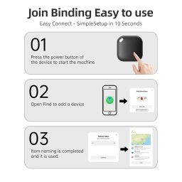 PEATOP Air Tags, Item Finders Tracker Work with Apple Find My APP (iOS Only), Smart Bluetooth Locator for Key, Bags, Luggage Suitcases, Wallets, Backpack, Replaceable Battery (Black-2) image 4