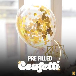 ITAF Golden Glitter Transparent Confetti Balloons For Balloon Garland/Birthday/Anniversary/Baby Shower/Bachelorette/Engagement & Cocktail Party Decorations - Pack of 20 image 2