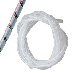 KPI 6mm 25 Meters Spiral Sleeve Wrap and wire organizer band for 3D Printer cnc machine computer PC TV or Electric wires bicycles Used for Commercial Areas and automation (White) image 3