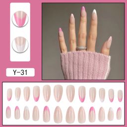 24pcs Stick-on Nails set, with Easy Glue Tab application, Nails are Reusable & Unbreakable (Y-31) image 1