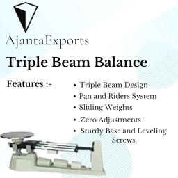 AKIVIN Triple Beam Balance: Metal, Neutral, Analog Display, Laboratory Use, Zero Adjustment, 1 Count image 1