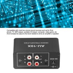 Headphone Amplifier, NE5532 20Db Stereo Sound Signal Phono Preamplifier with 3.5MM Headphone RCA Input Output, for Home Stereo Systems, Console, Speaker, Karaoke, Recording, Parties image 1