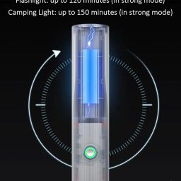 PHILIPS Portable Torch Light with Camping Light, 400LM LED Flashlight Rechargeable, 4 Ligting Mode, 150M Coverage, Anti-Drop Handheld Flash Light for Home, Camping, Hiking, Emergency（Gray） image 3