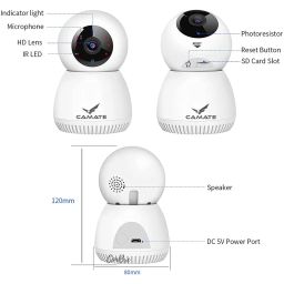 CAMATE RoboCam 3MP IP Pro HD Smart WiFi Wireless IP CCTV Security Camera | Motion Detection & Tracking | Night Vision | 2-Way Audio | Support 128GB Micro SD Card image 5