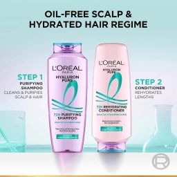 L’Oréal Paris Hyaluron Pure 72H Purifying Shampoo, For oily scalp & dry hair with salicylic and hyaluronic acid, 200 ml image 5