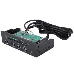 Pomya Internal Card Reader Dashboard, 5.25 inches Multifunction PC Front Panel Support USB 3.1/3.0 Port SD/MS/XD/M2/MSO image 2