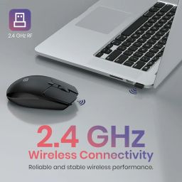 Portronics Toad 36 Wireless Mouse, 2.4GHz, Rechargeable, 6 Buttons, 1600 DPI, Ergonomic Thumb Support, Universal Compatibilty, Built-in-Battery, for Windows/Mac/Android/iOS(Black) image 2