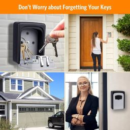 oddpod™ Combination Key Safe/Key Safe Lock Box Outdoor Storage Box with Code Combination Password Security Lock CH-801 (Black) image 2