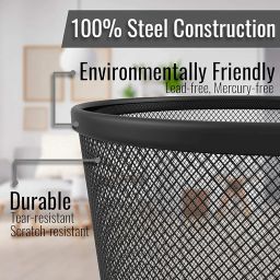 Lakeer Mesh Wire Dustbin Trash Can Wastebasket | Lightweight Metal Garbage Can Waste Basket Open-Top For Home And Office | Small 25.4 Cm (Pack Of 1) image 1