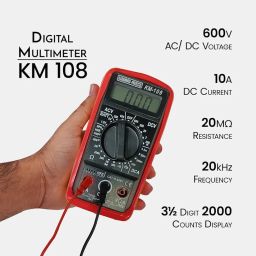 KUSAM-MECO 3½ DIGIT 1999 Counts Digital Multimeter KM 108|8 Functions With 23 Ranges|Easy To Operate| 1 Year Warranty image 3