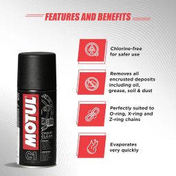 Motul Combo of C2 Chain Lube (150 ml) and C1 Chain Clean for All Bikes (150 ml) (LBCH001) image 3