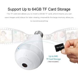 Eyetech 360 Wi-Fi Camera CCTV Camera 1080p Wireless PTZ Bulb Shape V380 Pro | Indoor 360° Smart Home Security Camera Light Vision 24x7 Continuous Recording with Motion Sensor LED Lights (Bulb Camera) image 4