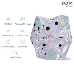superbottoms BASIC Pack of 3 Assorted Cloth Diaper for babies 0-3 Years | Freesize Adjustable, Washable and Reusable Cloth Diaper | Outer Shell only | (WITHOUT dry feel pad/soaker/insert) | image 3