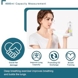 MCP Voldyne Volumetric Respirometer Breathing Exercise Device for Lungs, Deep Breathing Trainer for Adults - 4000ml Volume Measurement with Flow Rate Indicator, Breathing Exerciser for Lung Spirometer image 4
