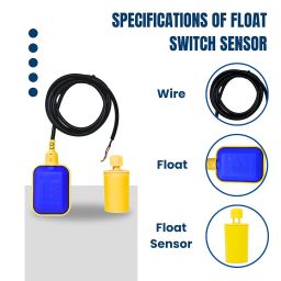 AMPEREUS Water Level Sensor with 5 Meter Wire | Float Switch for Water Tank | Float Valve for Water Tank | Reliable Tank Level Indicator (Pack of 2) image 2