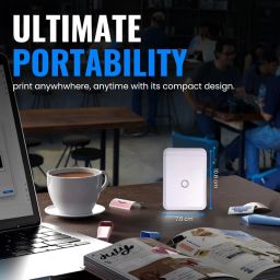 TITAN TECH Label Printer - Mini Portable Label Printer Machine for Office Use - Mini Thermal Printer for Mobile - Small Inkless Bluetooth Printer for Label, Sticker and Barcode (White) image 2