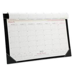 2025 Table Calendar Daily Planner For Desktop Table Desk Mat To Do List Desk Calendar 2025 With Date, Day & Months Desk Pad For Office Home & Students School Calendar (Black) image 3